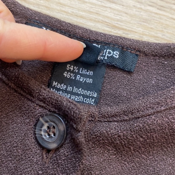 Anthro‎ Wooden Ships Knit Linen Button Front Tunic Lagenlook Forest Minimalist - Picture 10 of 13